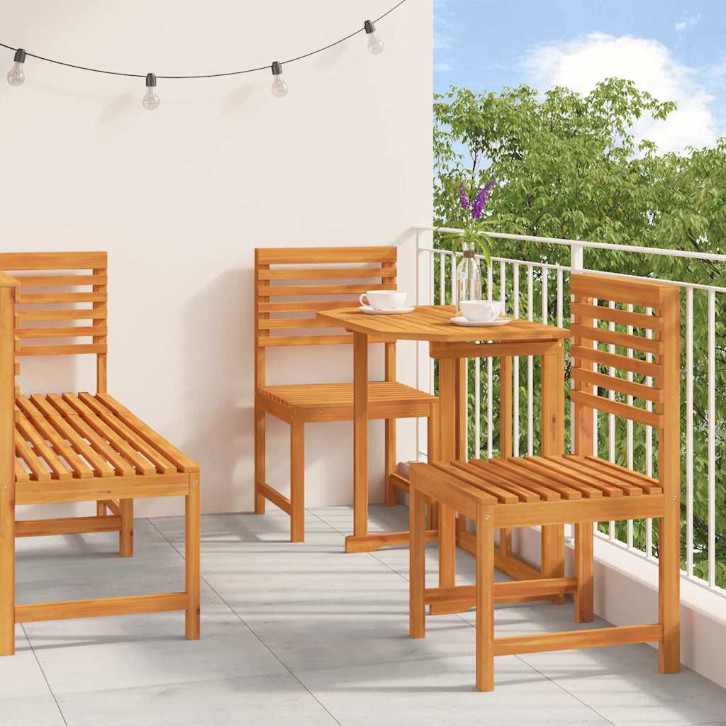 5-teiliges Garten-Esszimmer-Set – Aus solidem Akazienholz